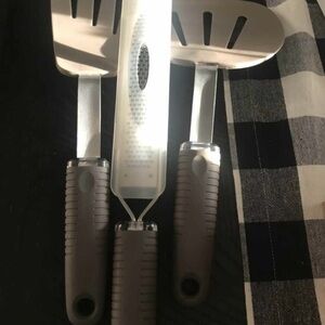 Martha Stewart Stainless Steel Kitchen Utensil Set with Gray Handles